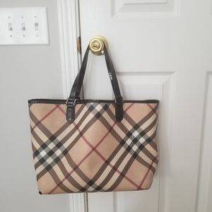 Burberry Authentic Large Nova Check Canvas Tote
